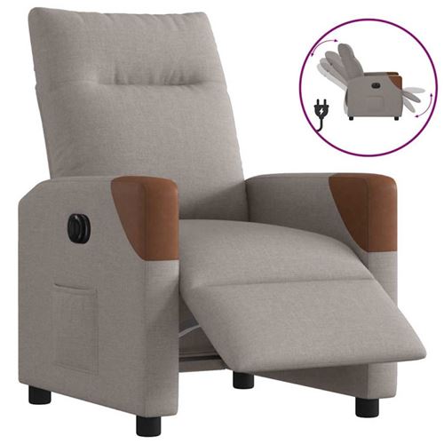 Non Communiqué Taupe Fauteuil Inclinable Électrique Tissu