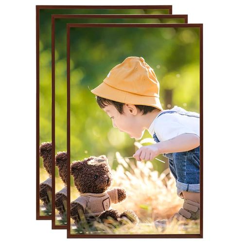 vidaXL Collage de cadres photo 3 pcs de mur table Bronze 10x15 cm MDF