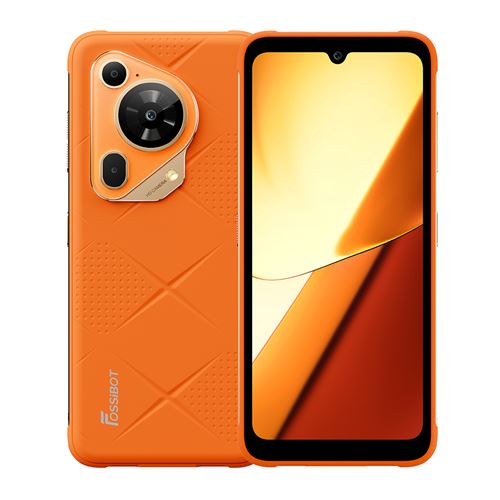 Smartphone Fossibot F112 Pro 6.88, 24Go 256Go, 7150mAh,50MP+16MP,Empreinte digitale/NFC,Dual SIM 5G Téléphone Portable -324g-Orange
