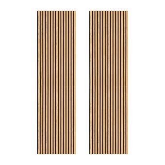2 x Panneaux Lattes Acoustiques Muraux Chêne Luxe Placage Décoratif 240cm x 60cm - 1