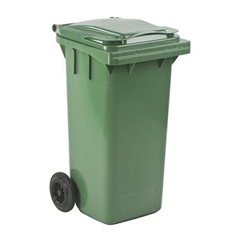 Conteneur à déchets 120 litres tri sélectif 2 roues couleur verte - 1