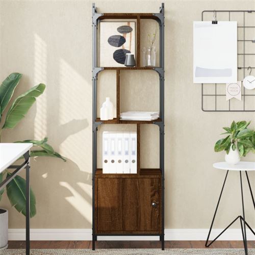 vidaXL Bibliothèque avec porte chêne marron 44,5x30x154,5 cm