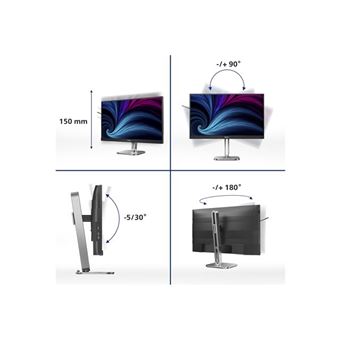 Philips 27B2U4601 - 4000 Series - écran LED - 27" - 2560 x 1440 QHD @ 120 Hz - IPS - 1500:1 - HDMI, 2xDisplayPort, USB-C - haut-parleurs - Charbon