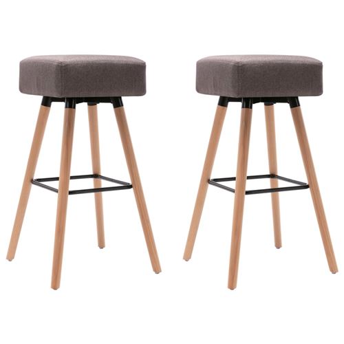 vidaXL Chaises de bar 2 pcs Taupe Tissu