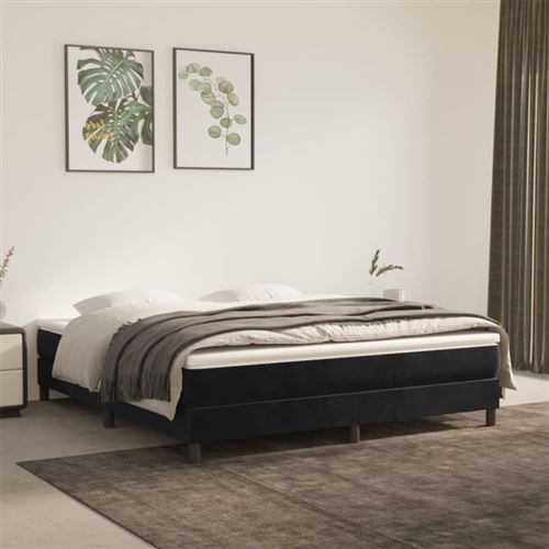 vidaXL Matelas de lit à ressorts ensachés fermeté moyenne Noir 180x200x20 cm Velours