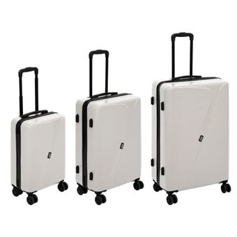 FIVE Simply Smart - Lot de 3 Valises Rigides à Roulettes "Travel" 77cm Beige - 1