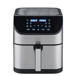 10 en 1 Friteuse sans huile 8L Professionnel pour la Famille- 10 Programmes - Avec Fenêtre visible et Ecran tactile - Noir
