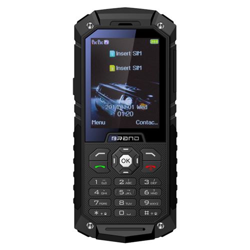 Téléphone Incassable Dual SIM Mobile Antichoc Waterproof IP68 Noir +SD 32Go - YONIS