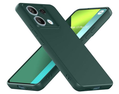 Coque pour Xiaomi Redmi Note 13 Pro 5G / Poco X6 5G - housse etui silicone gel fine + verre trempe - VERT - htdmobiles