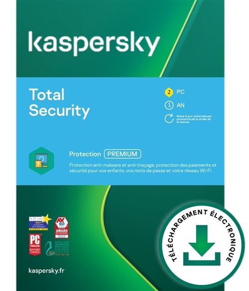 Kaspersky Total Security 2022 2 Pc 1 An - Version téléchargement