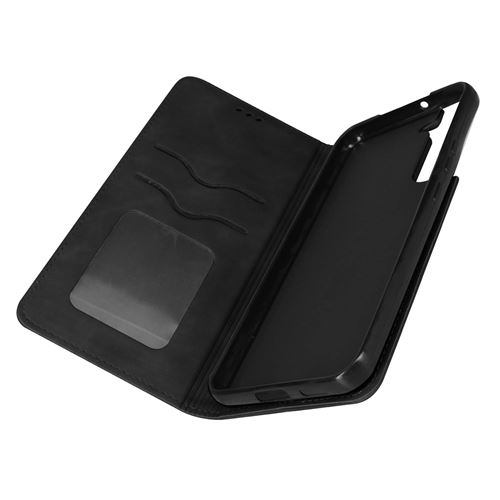 Avizar Etui Folio pour Samsung Galaxy S22 Plus Porte Carte Simili Cuir Daim Avizar noir