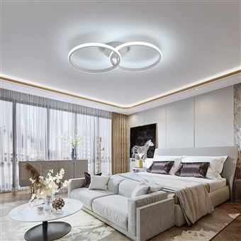 Plafonnier LED, Plafonnier moderne 42W, double anneau acrylique blanc pour  chambre à coucher 6000K, 3360 lumens salon, bureau au bureau - Achat & prix