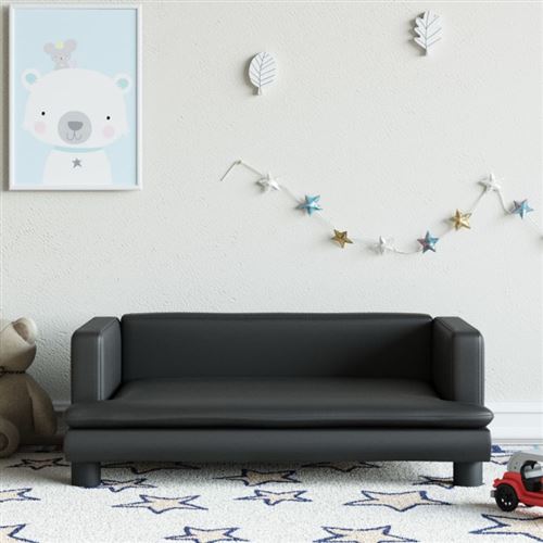 vidaXL Canapé pour enfants noir 80x45x30 cm similicuir