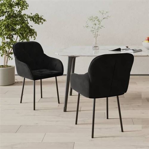 Vidaxl Noir Chaises À Manger - Lot De 2 - Image 3