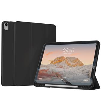 Accezz Coque tablette portefeuille Smart Silicone pour  iPad 11 (2025) 11 pouces A16 / iPad 10 (2022) 10.9 pouces - Noir - 1