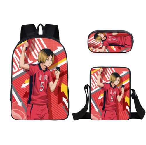 Set de 3 pièces Sacs à Dos Haikyuu Rouge 021