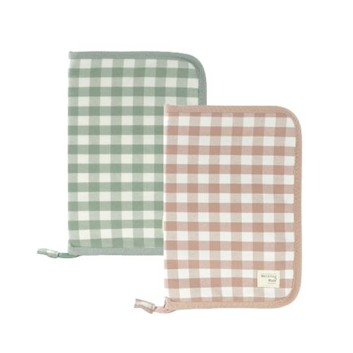 Porte documents REMY - Walking Mum Vert et blanc - rose et blanc