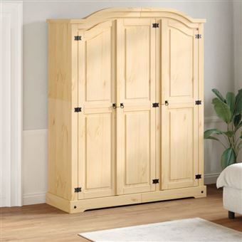 Garde robe Corona 151,5x52x186 cm bois de pin massif - 1