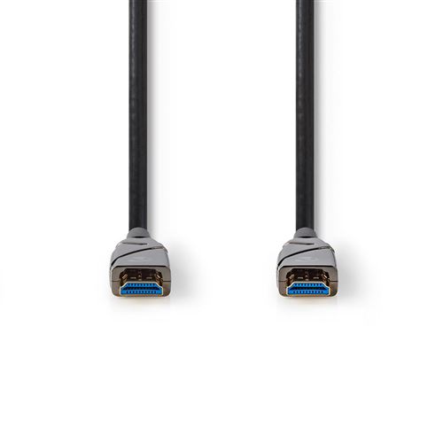 Nedis - Ultra High Speed - câble HDMI avec Ethernet - HDMI mâle pour HDMI mâle - 50 m - cuivre hybride/fibre optique - noir - support 4K, Active Optical Cable (AOC)