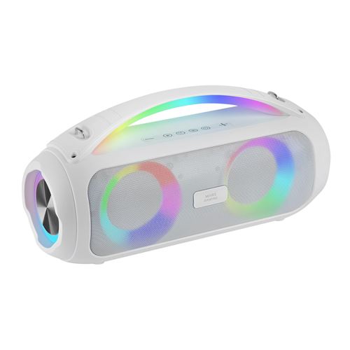 Mars Gaming MS-PULSE, Altavoz Bluetooth Portátil 50W RMS, Iluminación RGB, 2 Drivers Activos 93mm + 2 Drivers Pasivos Ultra-Bass, Función Manos Libres, USB/MicroSD/AUX/FM, Asa y Correa, Altavoz Gaming