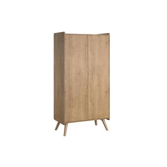 Miliboo Armoire scandinave avec penderie et étagères finition bois chêne L101 cm MOA - 1