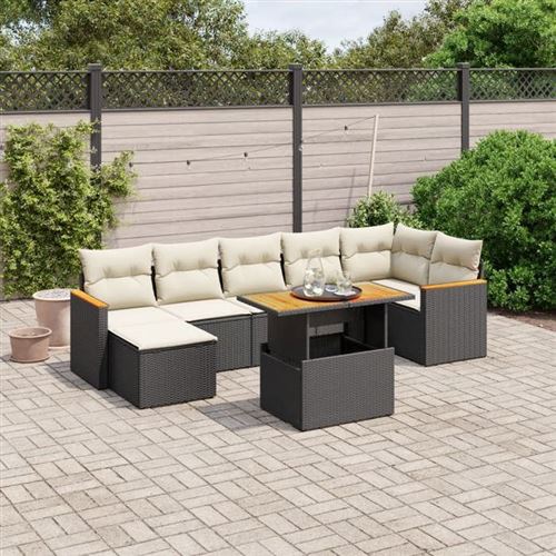 Non Communiqué Noir Vidaxl Salon De Jardin Avec Coussins 8 Pcs, Canapés De Terrasse, Ensemble De Meubles De Patio, Mobilier D'extérieur, 3273184
