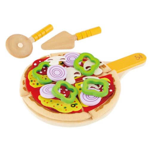Hape E3129 Hape - Set à pizzas - Bois et feutrine - 31 éléments