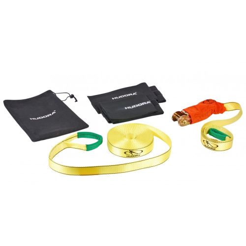 Hudora - Slackline Avec Protection D'arbre - Sangle D'équilibre - Jaune