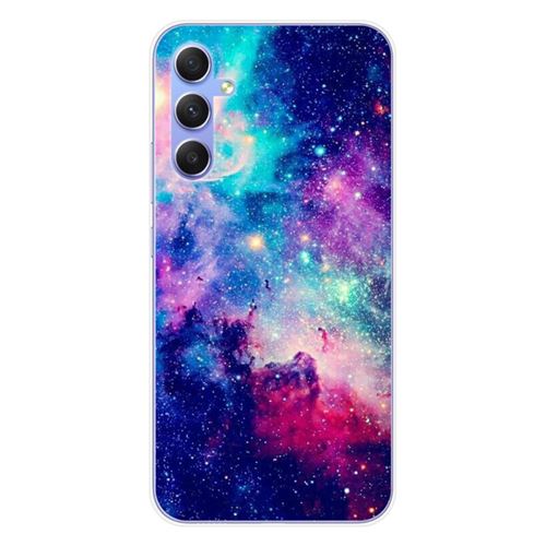 Coque en silicone imprimée compatible Samsung Galaxy A34 5G Galaxie Bleue