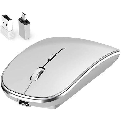 Non Communiqué Argent Souris Sans Fil 2.4G Ultra-Fine - Image 1
