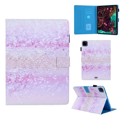 Etui en PU impression de motifs avec support multi-angle et porte-carte éléments scintillants pour votre Apple iPad Pro 11 pouces (2020)/(2018)