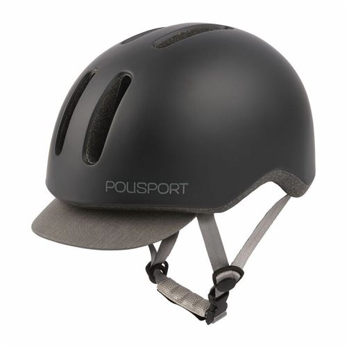 Casque urbain polisport commuter noir/gris mat in mold reglage occipital 54/58 (led integr