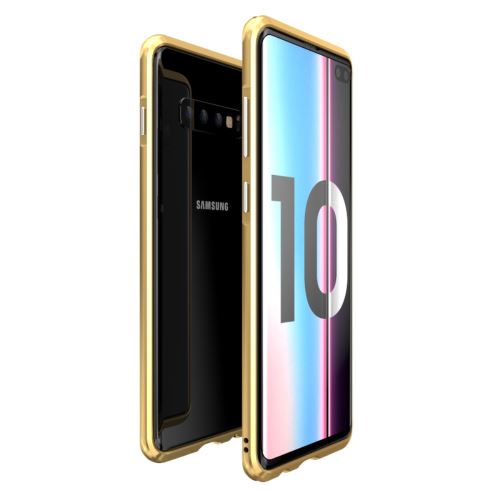 Bumper en métal cadre d'attraction magnétique or pour Samsung Galaxy S10 Plus