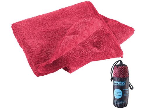 Serviette en microfibres double face 80 x 40 cm - Rouge