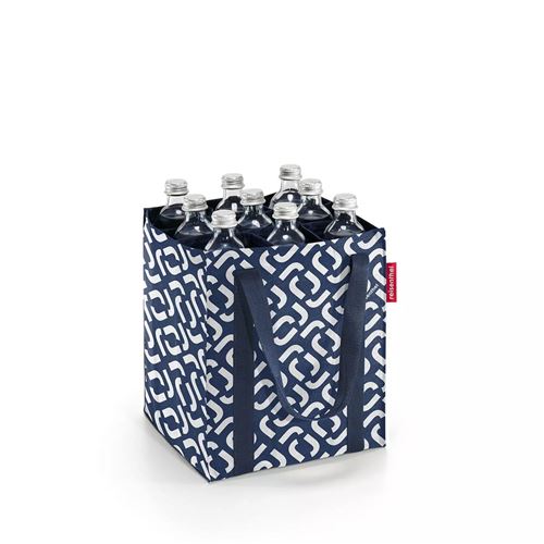 Sac à bouteilles 9 compartiments Signature Navy - Reisenthel - Bleu - Polyester