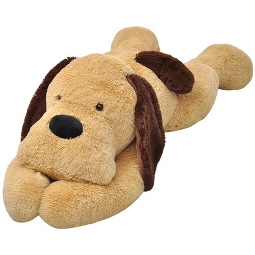 vidaXL Knuffelbeest hond 80 cm pluche bruin