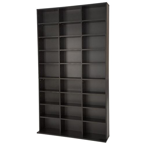 Armoire étagère rangement CD / DVD meuble de rangement pour 1 000 CDs noir