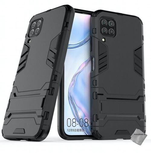 Coque rigide anti choc pour Huawei P40 Lite avec verre trempe - NOIR