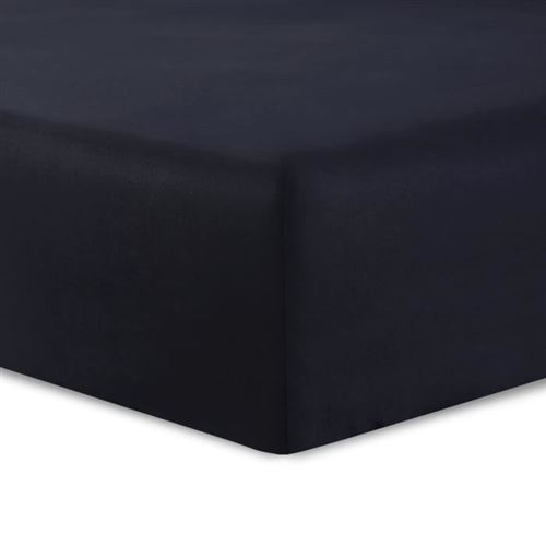 Vision - Drap housse Noir - 180x200cm - 100% coton