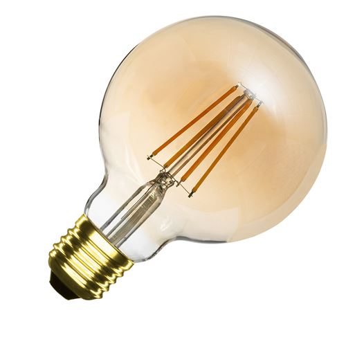 TECHBREY Ampoule LED E27 Dimmable Filament Gold Planet G95 6W