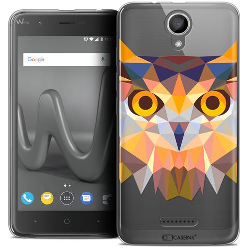 Coque Crystal Gel Wiko Harry (5 ) Extra Fine Polygon Animals - Hibou