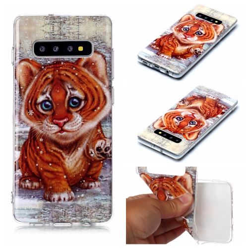 Coque en TPU impression de modèle tigre pour votre Samsung Galaxy S10 Plus