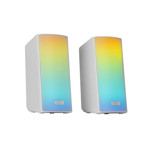 Mars Gaming MSRGB2, Altavoces Bluetooth 5.3 15W, Procesador de Sonido DSP, Iluminación RGB Dinámica, Frontal Total Mesh, Altavoces Compactos con Caja de Control, Entrada Jack de 3.5mm y USB, Altavoces