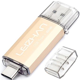LEIZHAN Type C USB Flash Drive 32GB OTG(on The Go) 2 in 1 USB 3.0 Type ...