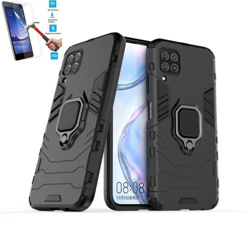 Coque Huawei P40 Lite Anti Choc Noir Avec Film Verre Trempé Housse Etui Antichoc Armor Avec Support Magnétique hfs-house®