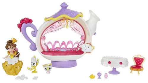 Disney princess - le salon de thé enchanté de belle (mini poupée 8 cm, accessoires)