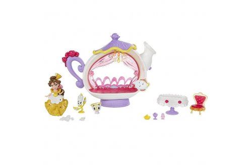 Disney princess - le salon de thé enchanté de belle (mini poupée 8 cm  accessoires)