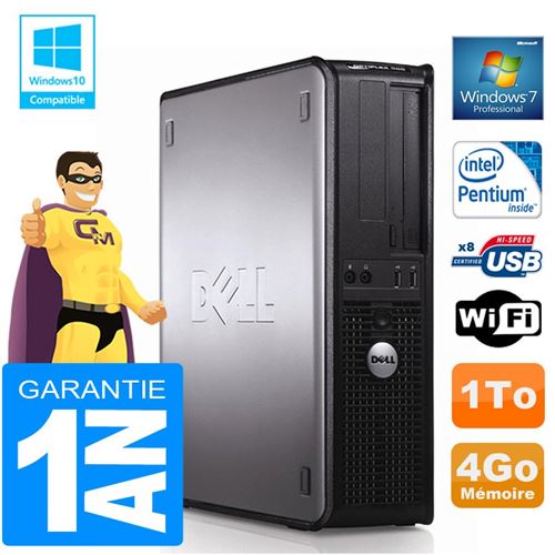 PC Dell 380 Dt Intel E5300 Ram 4Go Disque 1 To Graveur Dvd WiFi W7