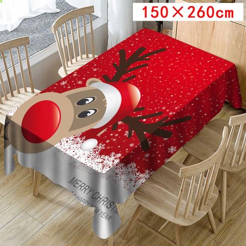 Nappe de Noël Imprimer Rectangle Table Cover Holiday Party Home Decor_Kiliaadk425