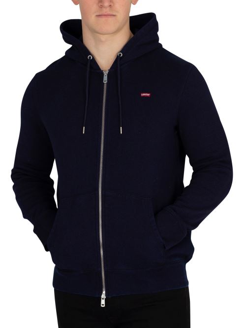 Levi's Homme Sweat à capuche zippé d'origine, Bleu